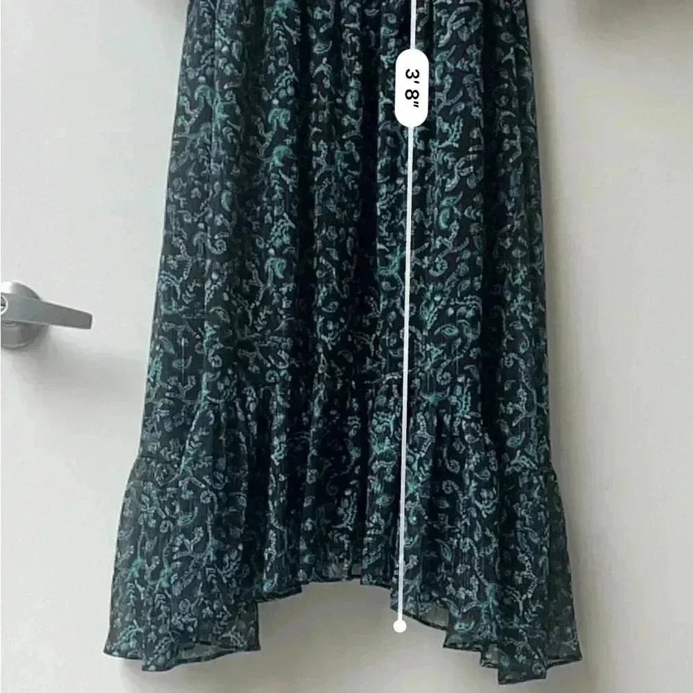 Misa Los Angeles Rashida Maxi Dress - Green Floral on Black- Size S - Picture 16 of 16